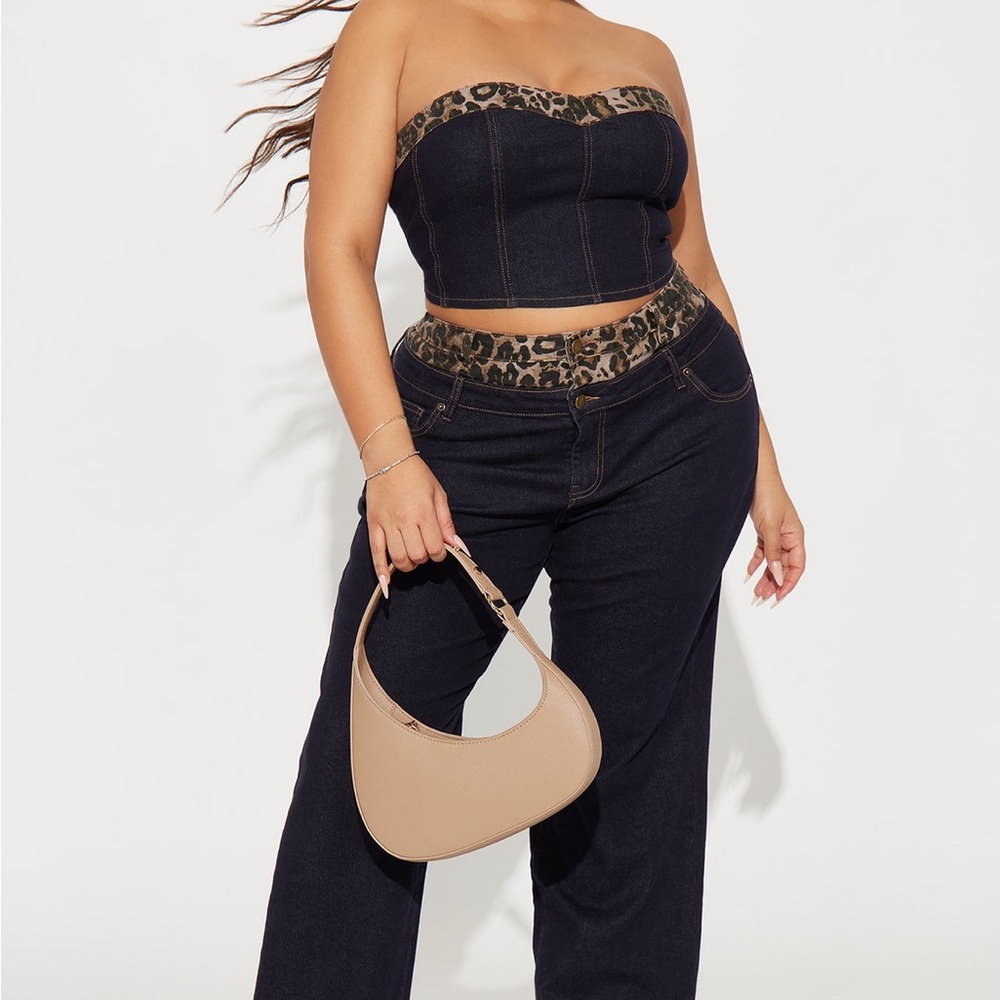 Fashion Nova Animal Print Denim Top